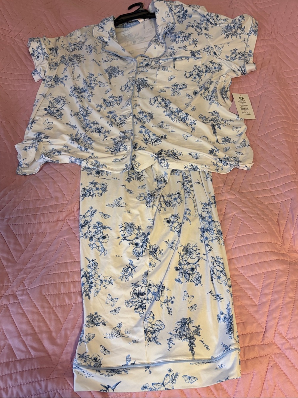 Women's Blue Floral Pajama Set - Joyspun